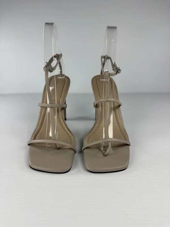 Azalea Wang Avena Gray Strappy Heels Size 7 Square Toe Ankle Strap - Picture 2 of 7